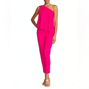 TRINA TURK Estell One-Shoulder Jumpsuit Hot Pink Size XS NWT